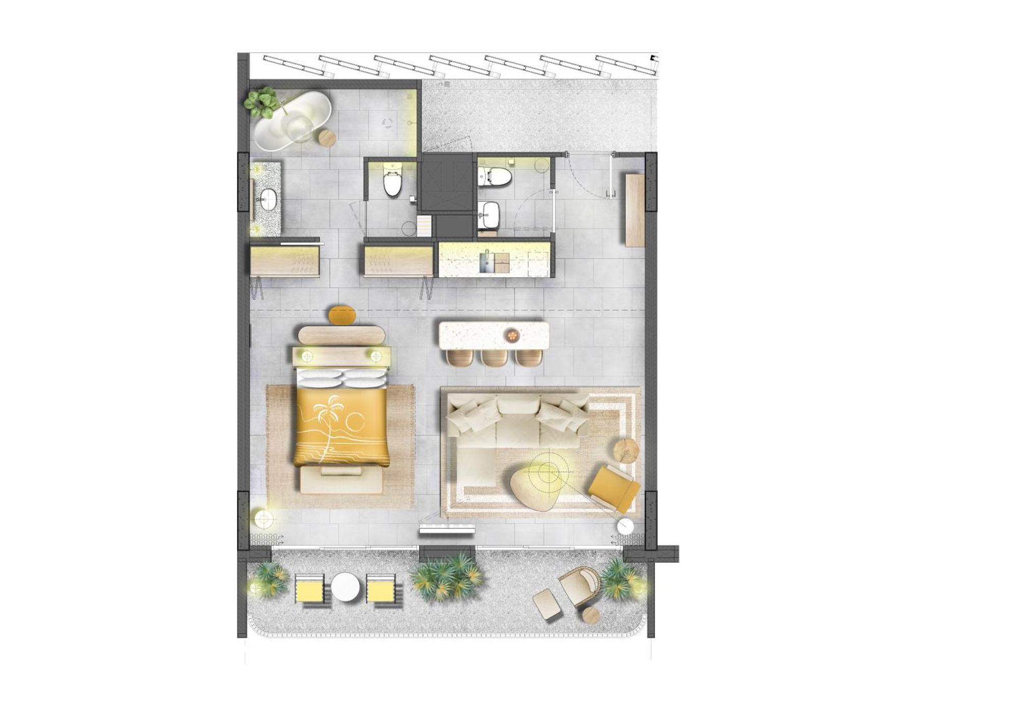 Отель The Standard, Хуа Хин Номер фото A floor plan of a typical apartment
